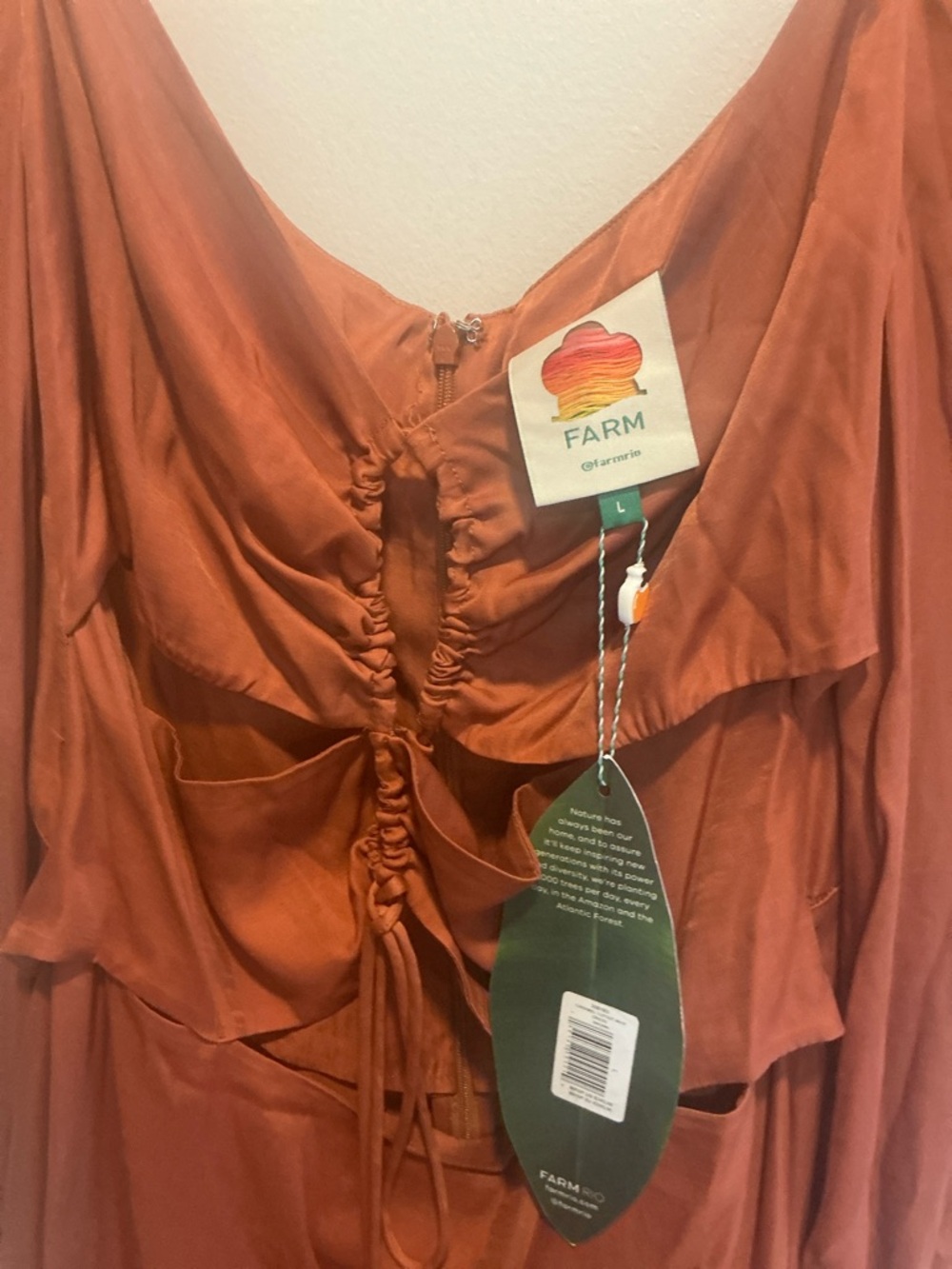 NWT FARM RIO CARAMEL CUTOUT MAXI DRESS - Picture 3 of 5